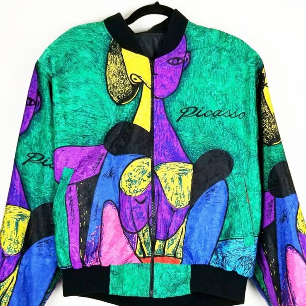 RARE 1980's Pablo Picasso Silk Bomber Jacket